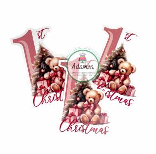 Topper tort cu 1-st Christmas pentru fetita