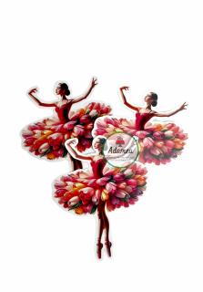 Topper tort cu balerina cu rochia din lalele