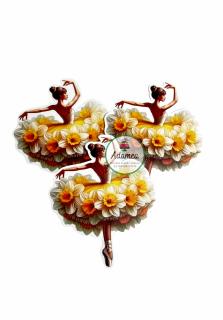 Topper tort cu balerina cu rochia din narcise