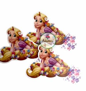 Topper tort cu bust de Rapunzel vesela