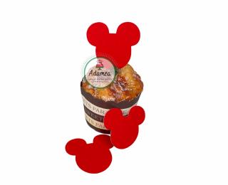 Topper tort cu cap de Minnie   Mickey rosu glitter