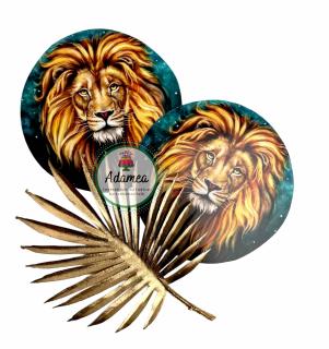 Topper tort cu disc verde smarald cu cap de leu
