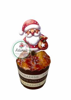 Topper tort cu figurina Mos Craciun tip turta dulce