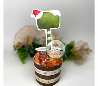 Topper tort cu indicator verde de Craciun personallizabil