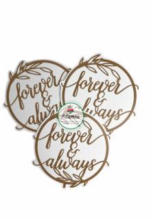 Topper tort cu mesajul Forever and always (mic)