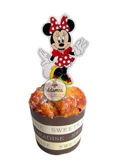 Topper tort cu Minnie joviala in rosu