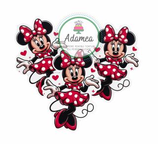 Topper tort cu MInnie rosie simpatica foc