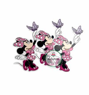 Topper tort cu Minnie roz cu fluture mov