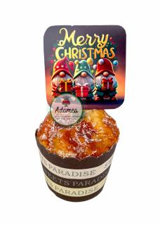 Topper tort cu stegulet patrat cu spiridusi si Marry Christmas