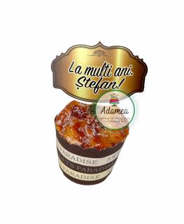 Topper tort cu stegulet tip placheta aurie cu La multi ani, Stefan