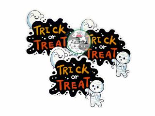 Topper tort cu Trick or Treat cu fantoma si mumie