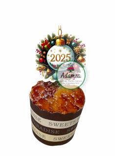 Topper tort de Craciun cu glob cu 2025