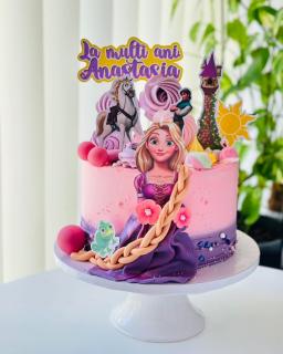 Topper tort frontal cu bust de Rapunzel