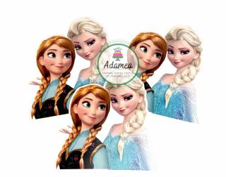 Topper tort frontal mare cu bust Anna si elsa din Frozen