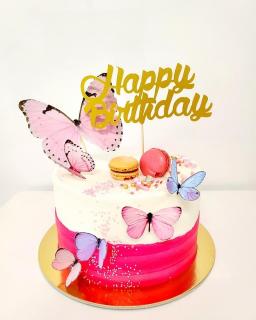 Topper tort Happy Birthday auriu mat