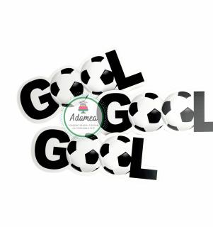 Topper tort pentru fotbal cu placheta cu GOOL