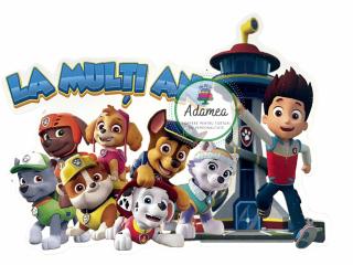 Topper tort tip placheta cu La multi ani si Paw Patrol