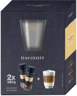 Cafea instant Davidoff Cafe Fine Aroma 2x100g + pahar latte machiatto