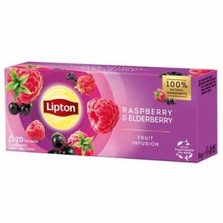 Ceai infuzie Lipton din zmeura si soc, 20 plicuri