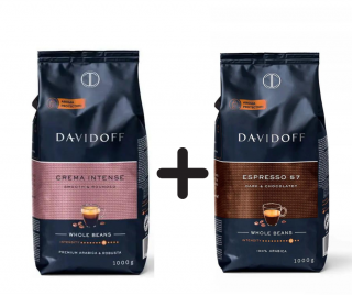 PACHET Cafea boabe Davidoff Crema Intense 1kg + Espresso 57 1kg