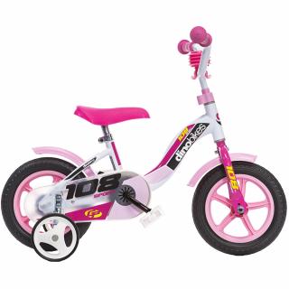 Bicicleta copii Dino Bikes 10  108 Sport alb si roz