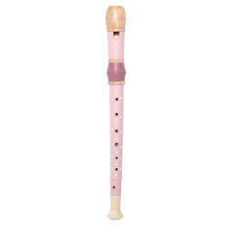 Flaut din lemn pentru copii roz JaBaDaBaDo