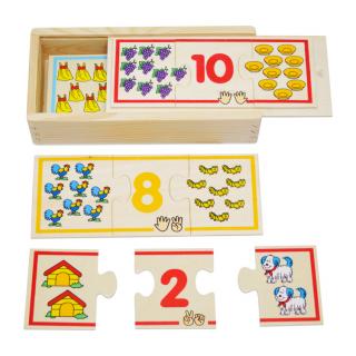 Jucarie educativa puzzle de asociere - invatam numerele