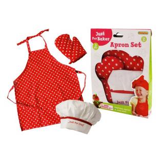 Set accesorii micul bucatar - sort si boneta pentru copii