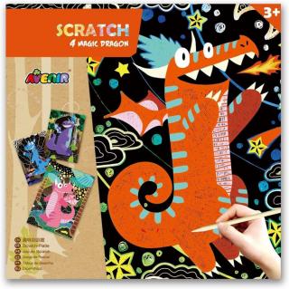 Set creativ cu foi razuibile Scratch Art, dragon, Avenir