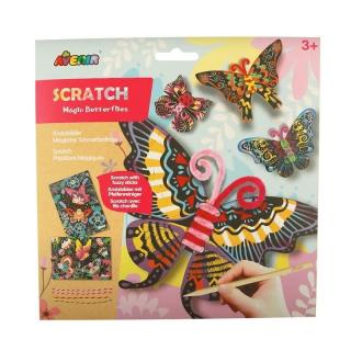 Set creativ figurine 3D din foi razuibile Scratch Art, fluture, Avenir