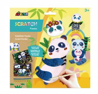 Set creativ figurine 3D din foi razuibile Scratch Art, panda, Avenir