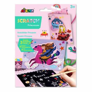 Set creativ foi razuibile Scratch Art, felicitare cu printese, Avenir