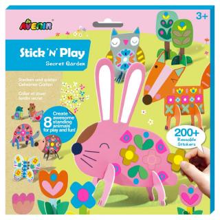 Set de creat figurine 3D cu stickere reutilizabile, animale din gradina, Avenir