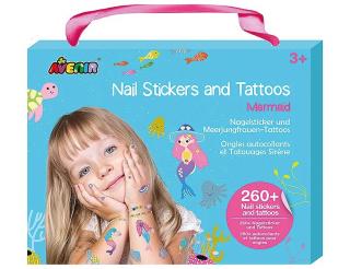 Set stickere pe unghii si tatuaje temporare, sirene, Avenir