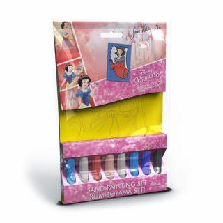 Alba ca Zapada, Disney, Set creativ pictura cu nisip colorat, 1 plansa 16,5 x 23,5 cm, 8 tuburi nisip multicolor, 1 penseta, 1 folie protectie, + 3 ani