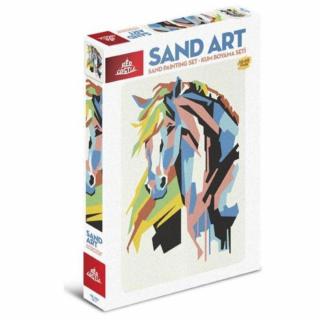 CALUL CUBIC, Set creativ, pictura cu nisip colorat, 1 plansa 23,5 x 33 cm, 22 tuburi nisip multicolor, 1 penseta, 1 folie protectie, pentru 10 ,   99 ani