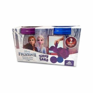 Frozen II, Disney, Set Nisip kinetic, 2x200 g, mov si albastru, 2 forme Elsa si Olaf, + 3 ani