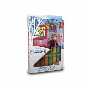 Frozen II - Elsa  Anna, Disney, Set creativ pictura cu nisip colorat, 2 planse 16,5 x 23,5 cm, 15 tuburi nisip multicolor, 1 penseta, 2 folii protectie, + 3 ani