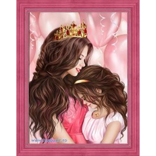 Kit goblen cu diamante, fara sasiu, My princess, 30X40 cm, diamante patrate, 34 culori, nivel avansat, AM1691