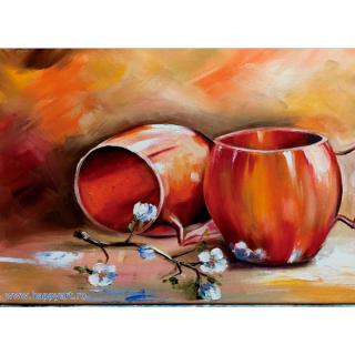 Kit pictura pe numere, cu sasiu, Still life, 30X40 cm, 24 culori, nivel avansat, ME1059