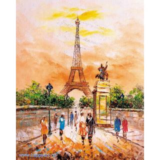 Kit pictura pe numere, cu sasiu, Turnul Eiffel, 40X50 cm, 24 culori, nivel avansat, MG2405