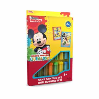 Mickey Mouse  Donald Duck, Disney, Set creativ pictura cu nisip colorat, 2 planse 16,5 x 23,5 cm, 15 tuburi nisip multicolor, 1 penseta, 2 folii protectie, + 3 ani