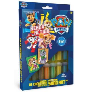 Paw Patrol - SKYE  EVEREST, Set creativ pictura cu nisip colorat, 2 planse 16,5 x 23,5 cm, 15 tuburi nisip multicolor, 1 penseta, 2 folii, + 3 ani