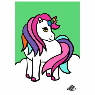 Pictura Unicorn roz cu nisip colorat, 1 plansa 21 X 29,7 CM , 10 tuburi nisip multicolor, 1 betisor, 1 folie protectie, +3 ani, Red Castle A4-040
