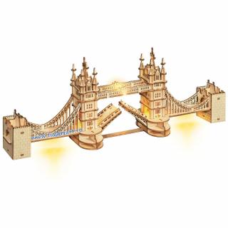 Puzzle 3D, Tower Bridge, lemn, cu lumini, 113 piese, TG412