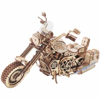 Puzzle mecanic 3D, Motocicleta cruiser, lemn, 420 piese, LK504