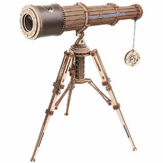 Puzzle mecanic 3D, Telescop monocular, lemn, 314 piese, ST004