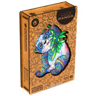 Puzzle Panda cuminte, din lemn, Unidragon