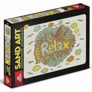 RELAX, Set creativ, pictura cu nisip colorat, 1 plansa 23,5 x 33 cm, 22 tuburi nisip multicolor, 1 penseta, 1 folie protectie, pentru 10 ,   99 ani