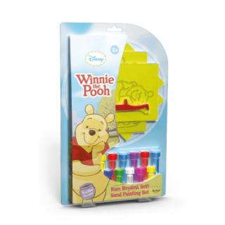 Winnie The Pooh  Piglet  Tigger  Eeyore, Disney, Set creativ pictura cu nisip colorat, 4 planse 11,75 x 16,5 cm, 4 suporti carton, 16 tuburi nisip multicolor, 1 penseta, 4 folii protectie, + 3 ani